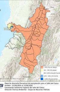 Informe de las condiciones hidroclimatológicas durante la primera quincena de agosto 2026 en el Valle del Cauca y norte del Cauca 
