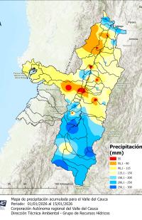 Informe de las condiciones hidroclimatológicas durante la primera quincena de enero en el Valle del Cauca y norte del Cauca. 