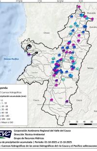 Informe de las condiciones hidroclimatológicas durante la primera quincena de Octubre en el valle del cauca y norte del cauca