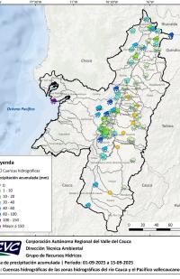 Informe de las condiciones hidroclimatológicas durante la primera quincena de septiembre en el valle del cauca y norte del cauca 