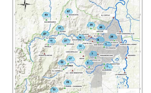 Evento de lluvias intensas en la zona de los Farallones de Cali y afectaciones asociadas