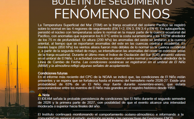 Boletín de seguimiento al ciclo ENOS – IDEAM